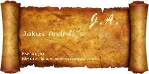 Jakus András névjegykártya
